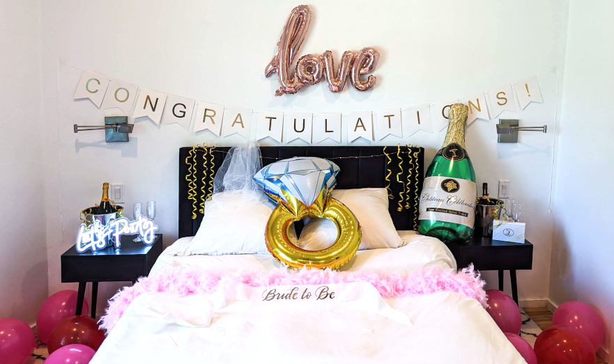 bachelorette party hotel room decoration