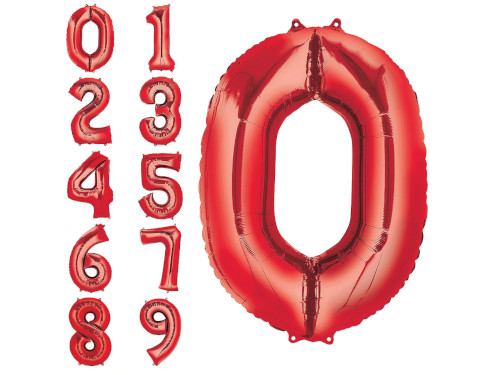 Giant Red Number Balloon - 34 in