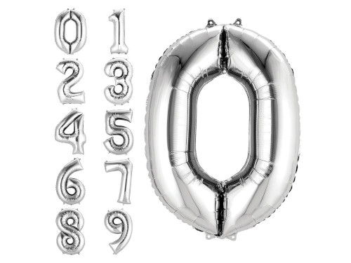 Giant Silver Number Balloon - 34 in