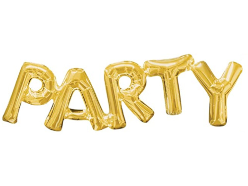 Gold Party Capital Letter Foil Balloons