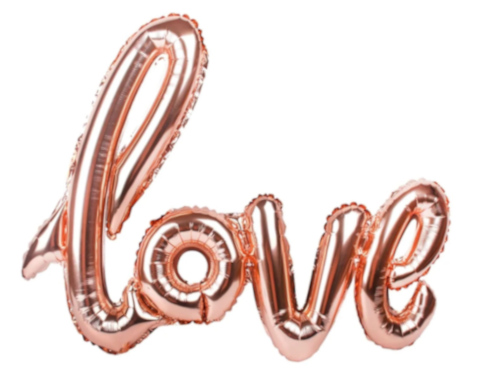 Rose Gold Love Cursive Letter Foil Balloon