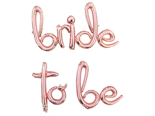 Rose Gold Bride To Be Cursive Letter Foil Balloons