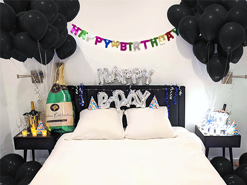 Happy Birthday Room Decoration in Black