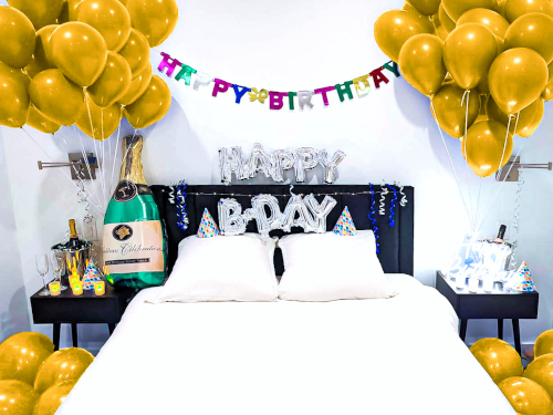 Happy Birthday Room Decoration in Gold