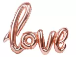 love rose gold cursive foil balloon
