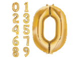 gold 34 inch number balloons